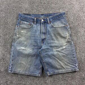 Vintage Y2K Levi's 550 Denim Shorts Mens 32 Blue Jean Relaxed Fit Distressed